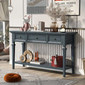 Navy Wooden Console Table with 3 Drawers and Open Shelf U365897