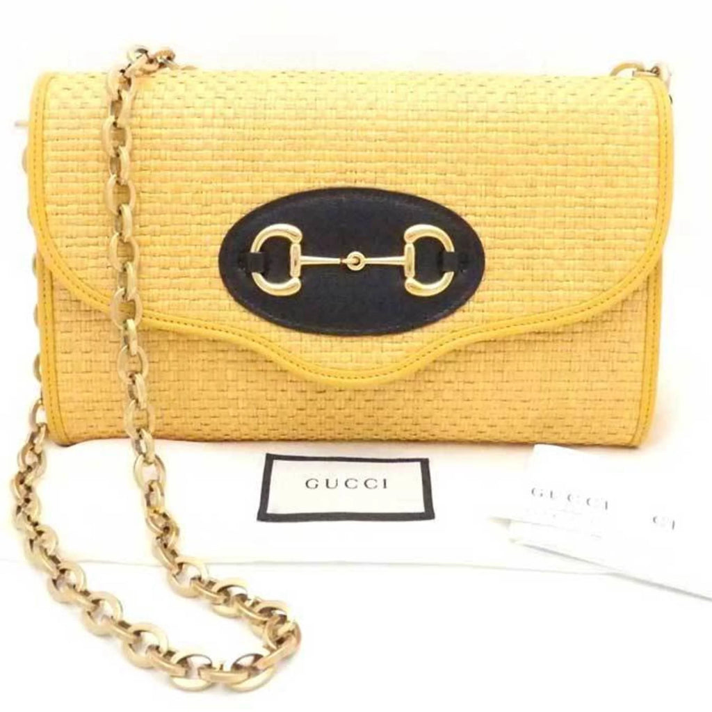 Pre-Owned Straw Leather Shoulder Bag O6286