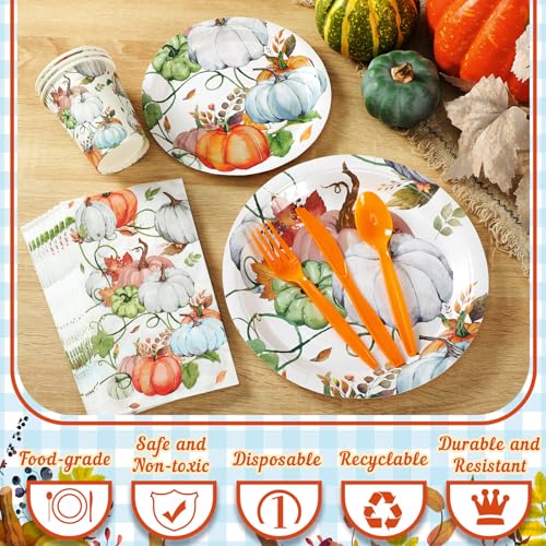 400 Pcs Fall Disposable Dinnerware Set for 50 Guest M93891