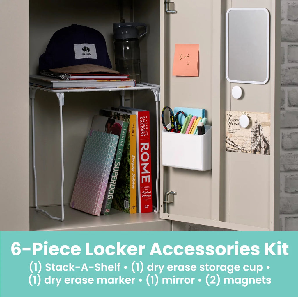 7-Piece Locker Kit with 12" Shelf, White S30957