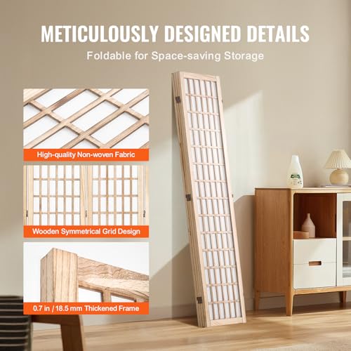 4 Panel Wood Folding Room Divider N784