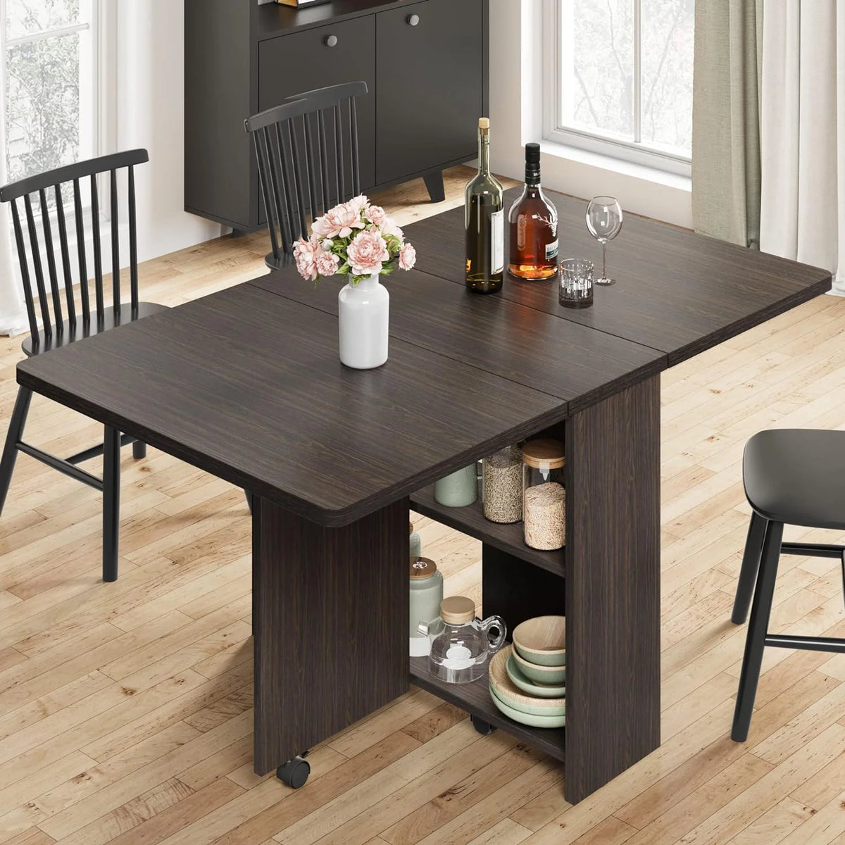 Space Saving Folding Dining Table with 2 Tier X9599