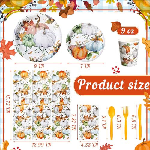 400 Pcs Fall Disposable Dinnerware Set for 50 Guest M93891