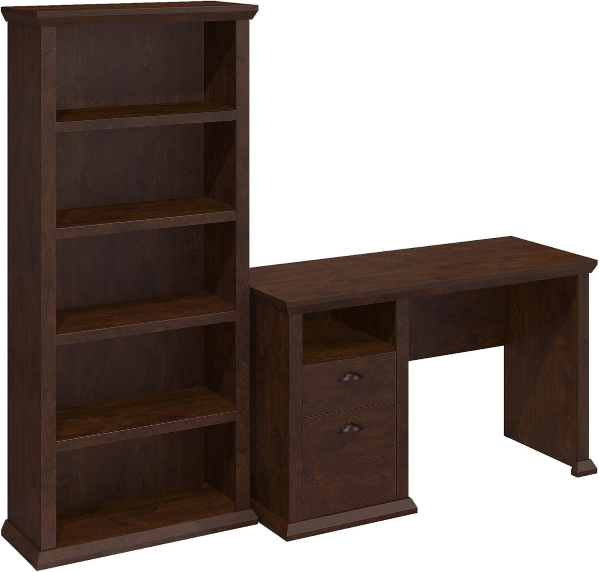 Antique Cherry Home Office Desk with Lateral File Cabinet Z81068