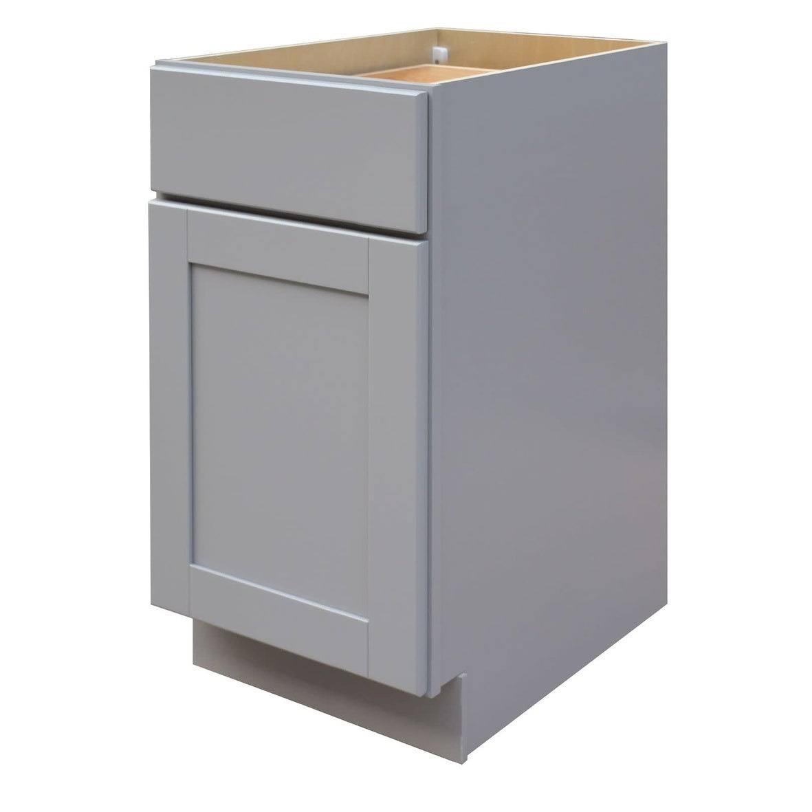 Dove Gray Single Door Base Cabinet with Dovetail Drawer W413279