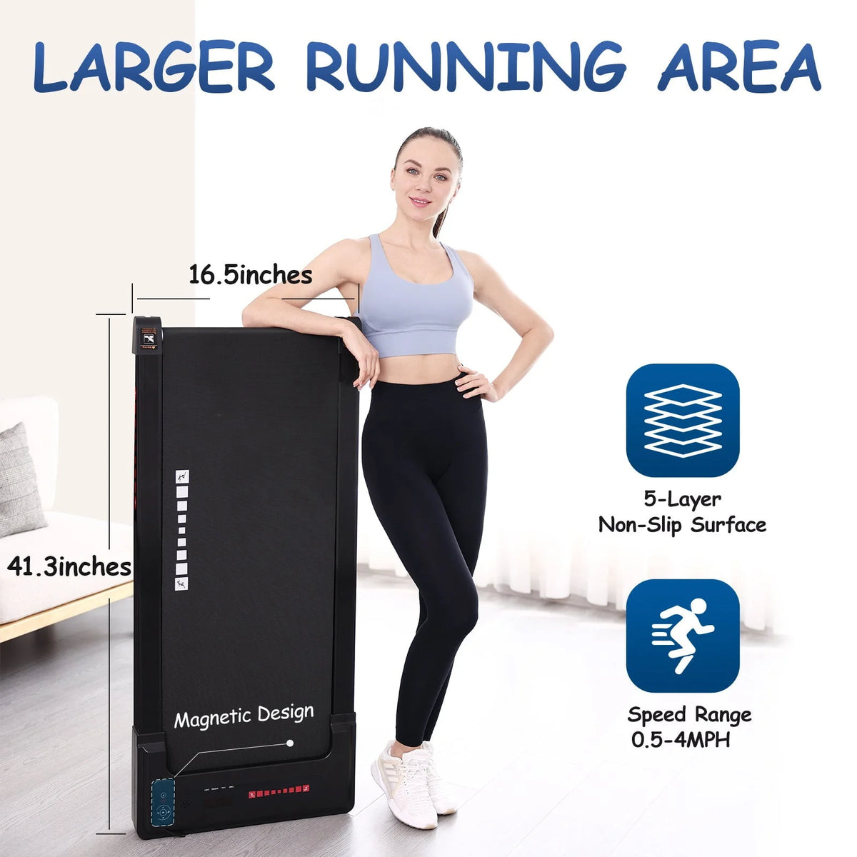 Walking Pad Treadmill 265 lbs Capacity with Remote Control Y2443