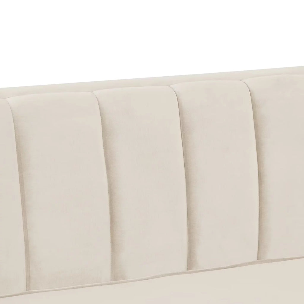 Beige Velvet Upholstered Loveseat L9337