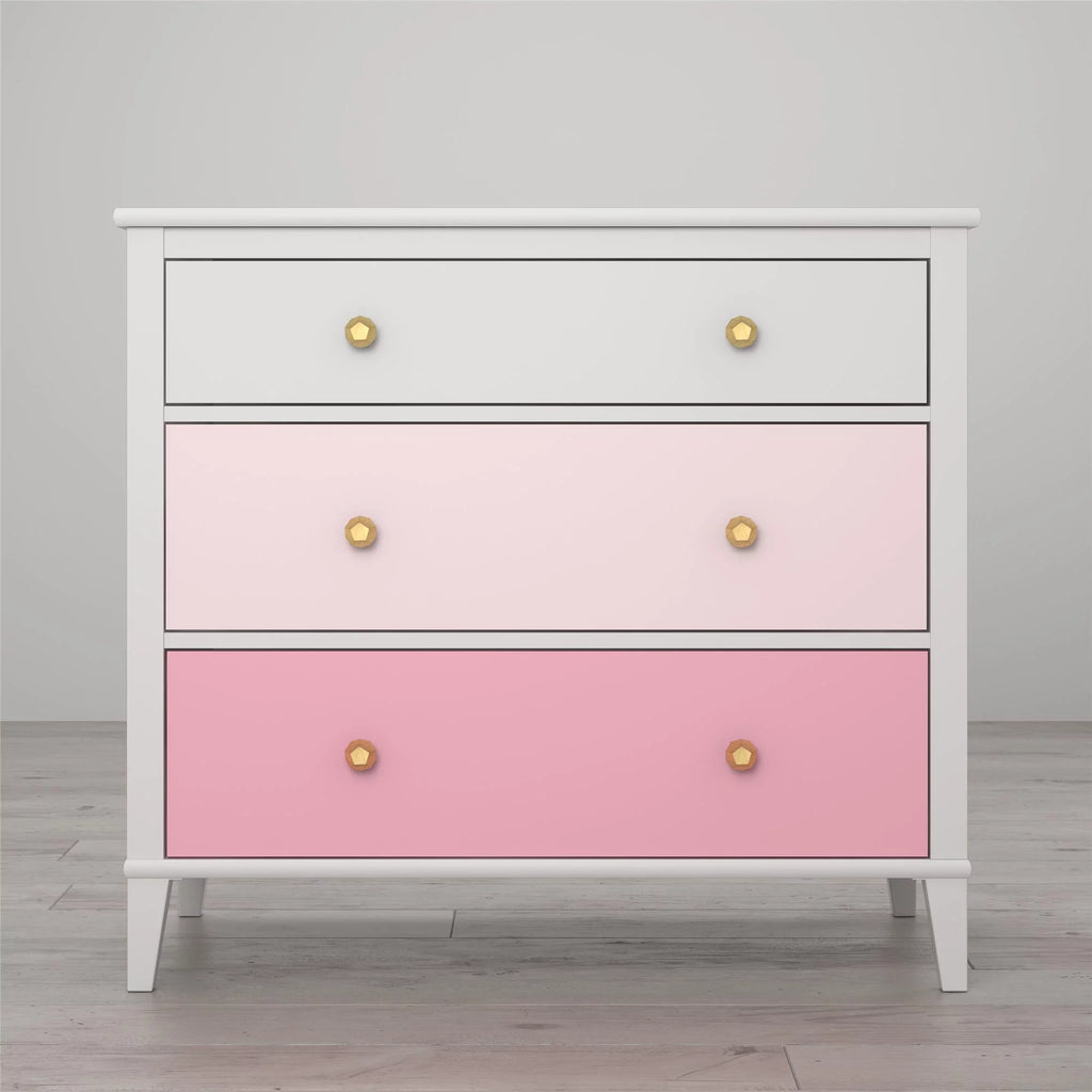 White 3 Drawer Dresser T8595