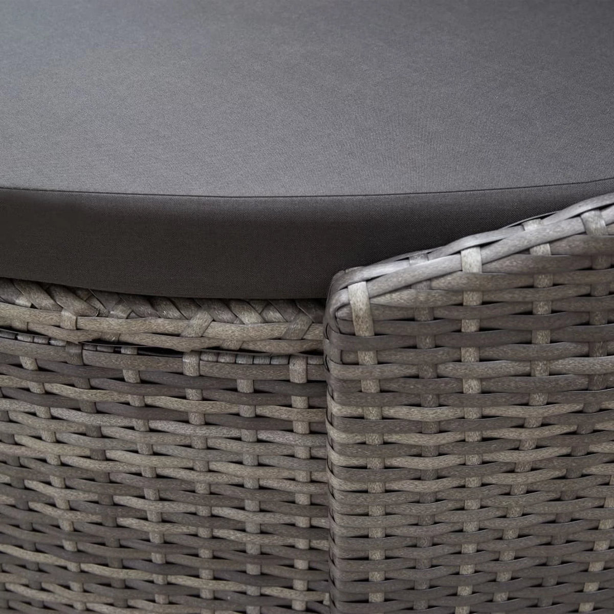 Gray Poly Rattan Sun Lounger with Canopy and Cushions R188181
