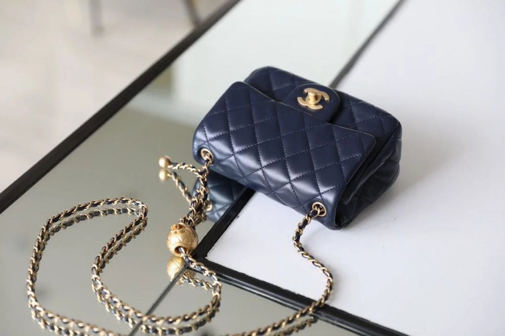 Navy Blue Mini Flap Bag J588