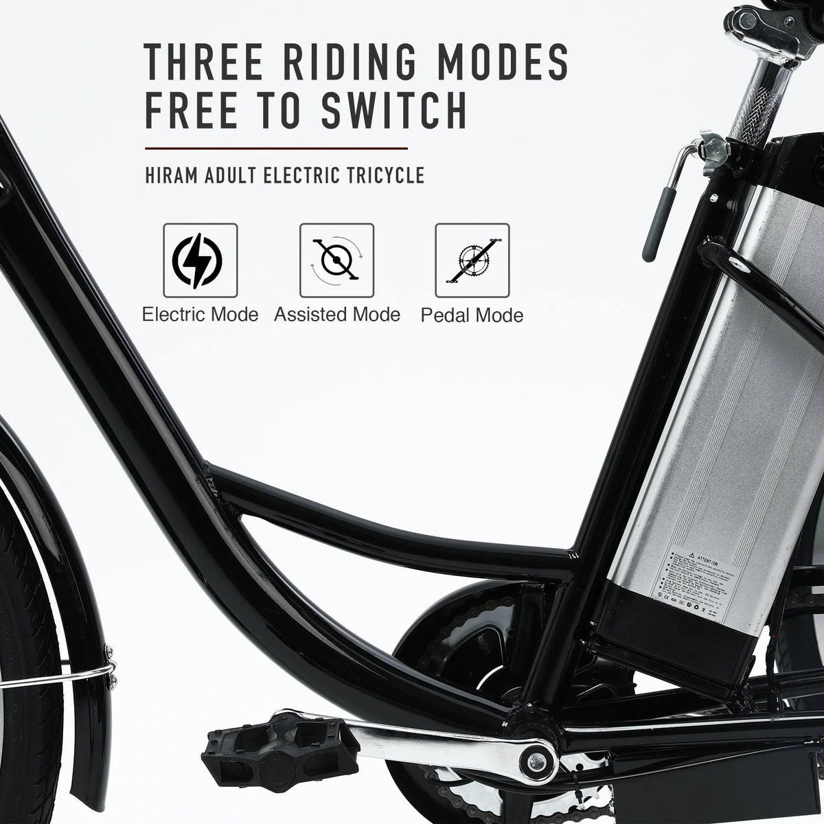 24 Inch 250w 36V Black 3 Wheel Electric Bike A822291