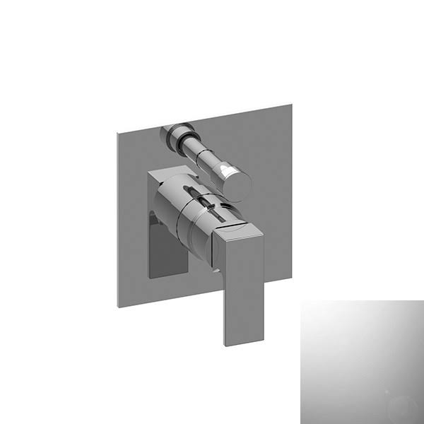 Square Pressure Balancing Valve Trim Plate with Handle and Diverter in Polished Chrome N296981