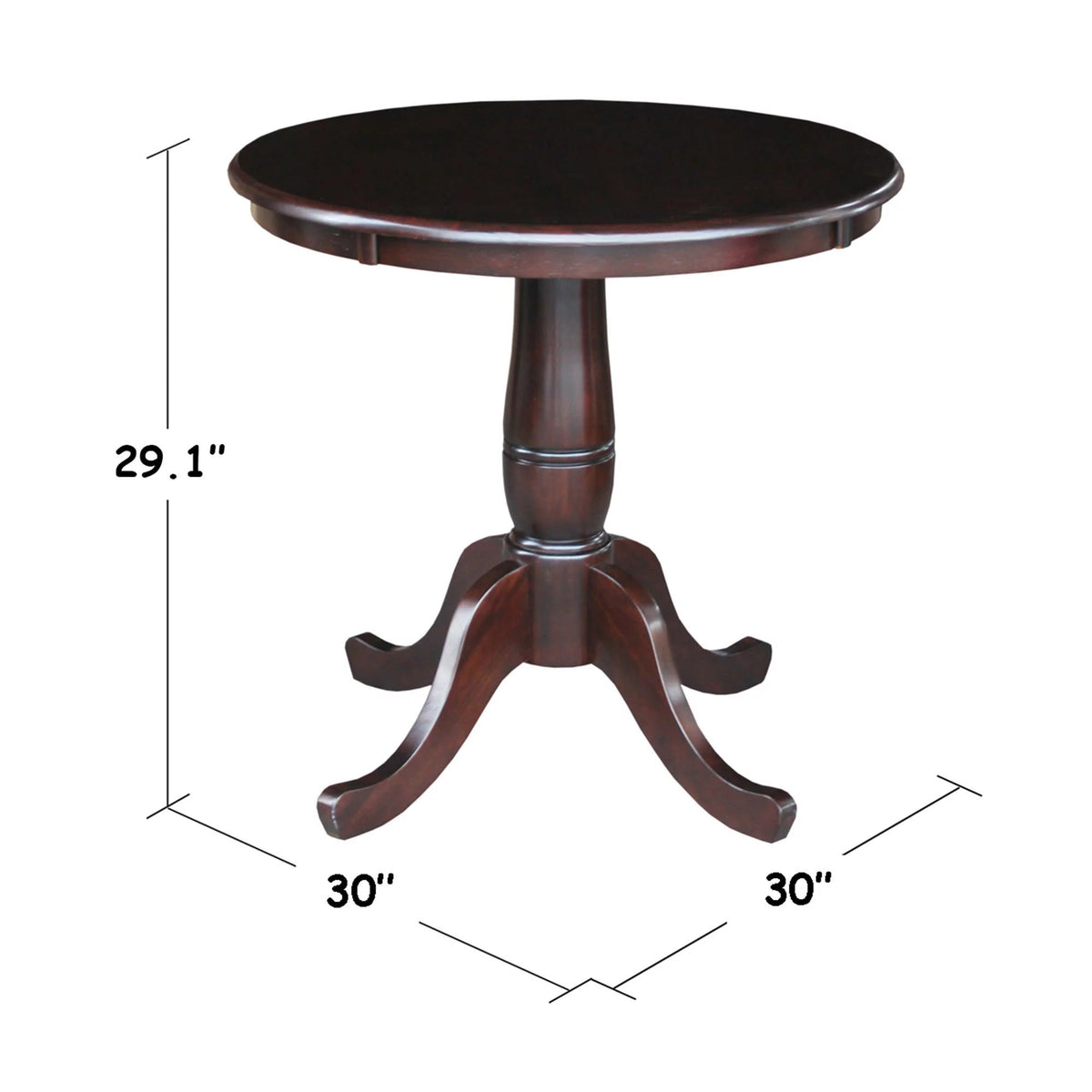 30" Round Wood Dining Table S417565
