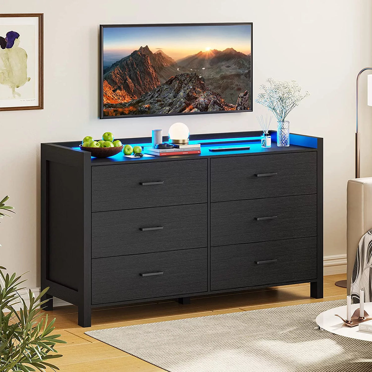 White 6 Drawer Wooden Dresser K116