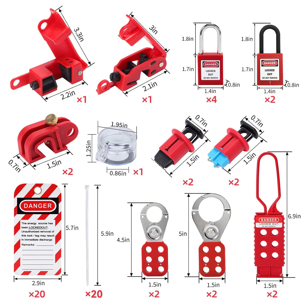 Lockout Tagout Kit with 69 Component W534694