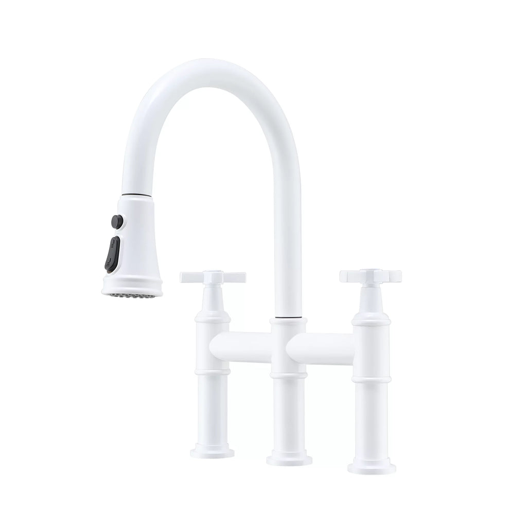 Bridge Kitchen Faucet with Pull Down Sprayer I63813