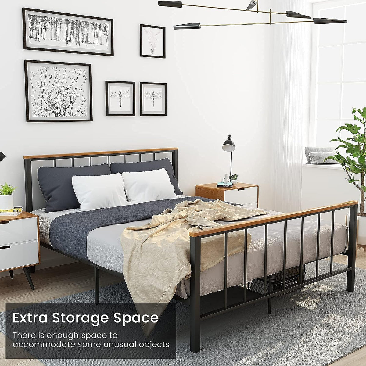 Metal Platform Bed Frame with Headboard and Footboard Full X12351