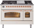 48 Dual Fuel Propane Gas Range Antique White Copper Trim F242919