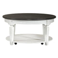 Round Cocktail Table Cottage White D414565