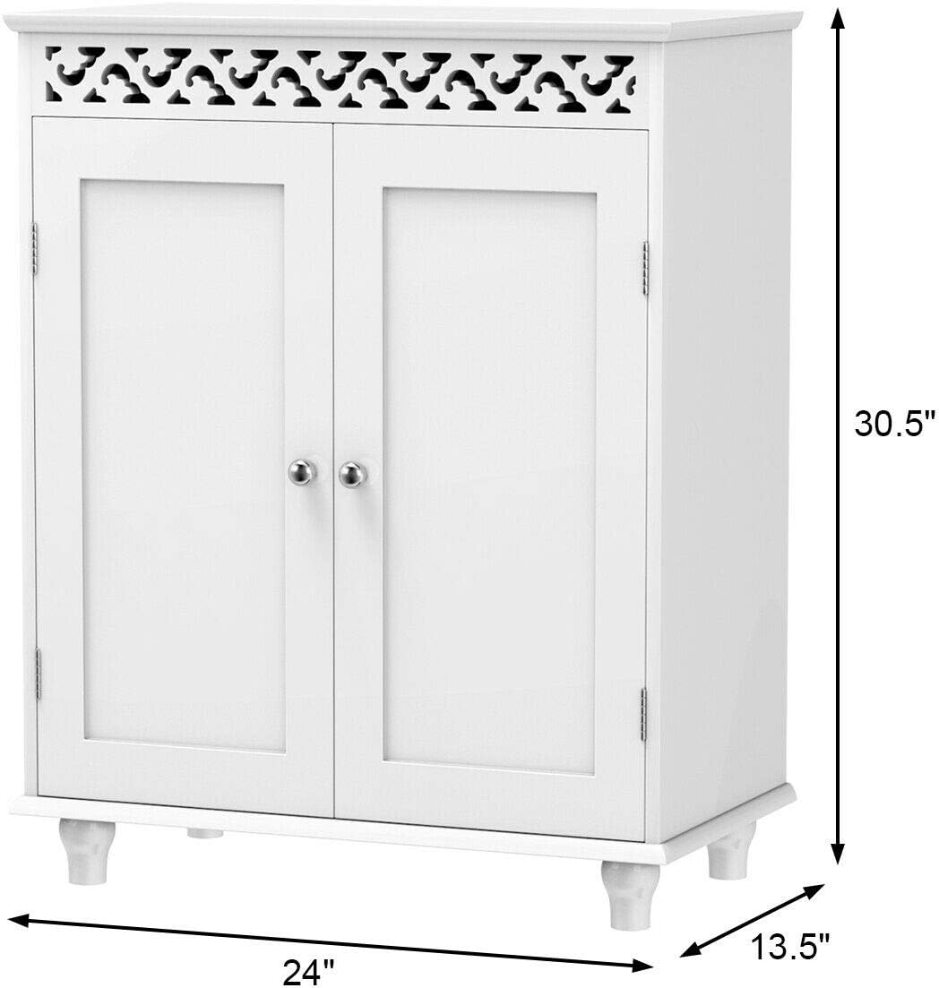 White Wooden Bathroom Floor Cabinet X3242