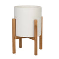 Ceramic Planter with Wood Legs X72483