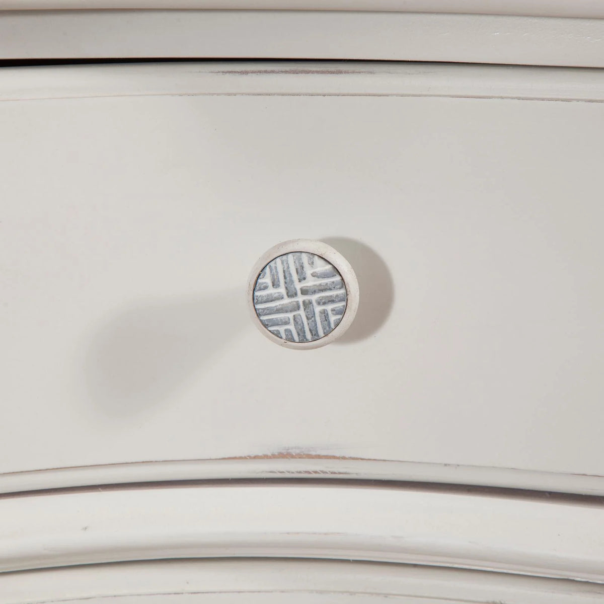 White Six-drawer Wood Bureau L65944