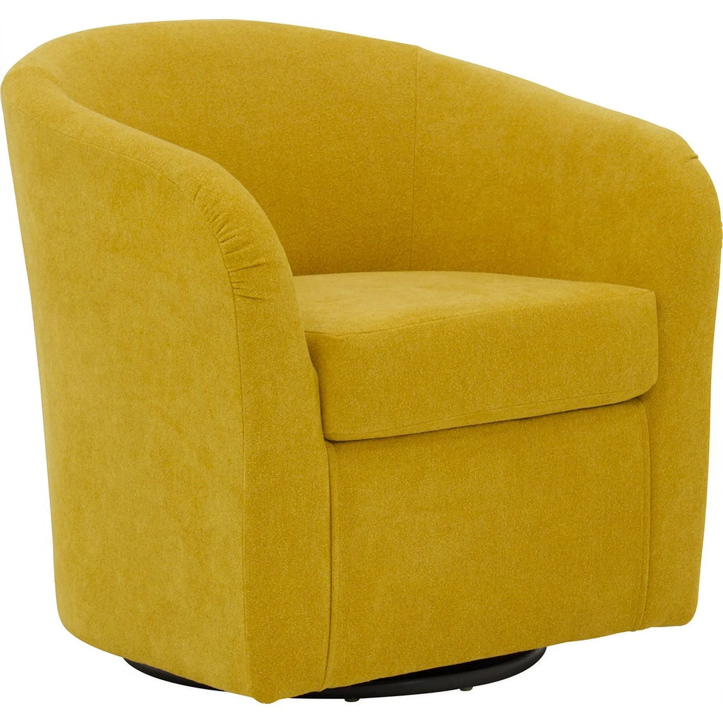 Yellow Fabric Swivel Tub Chair I9162