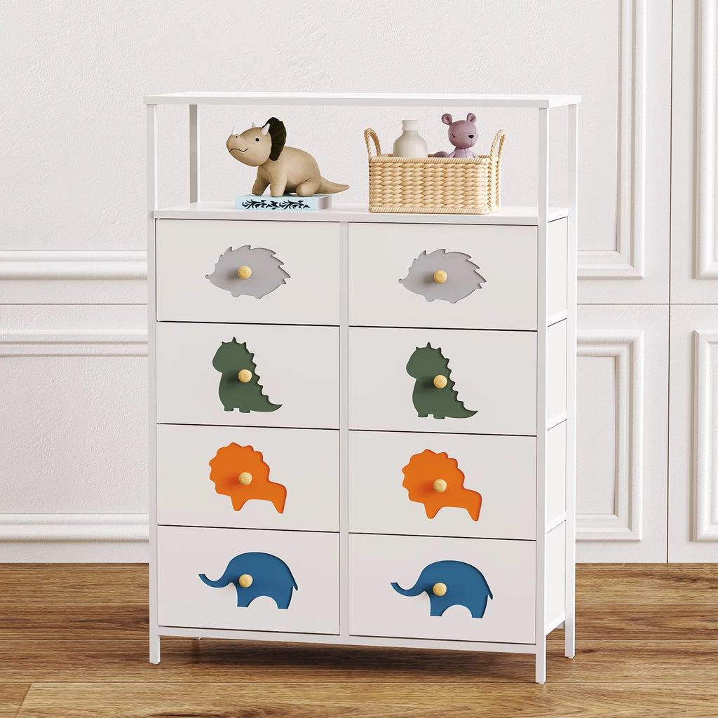 White 6 Drawer Kids Dresser with Shelf C13373