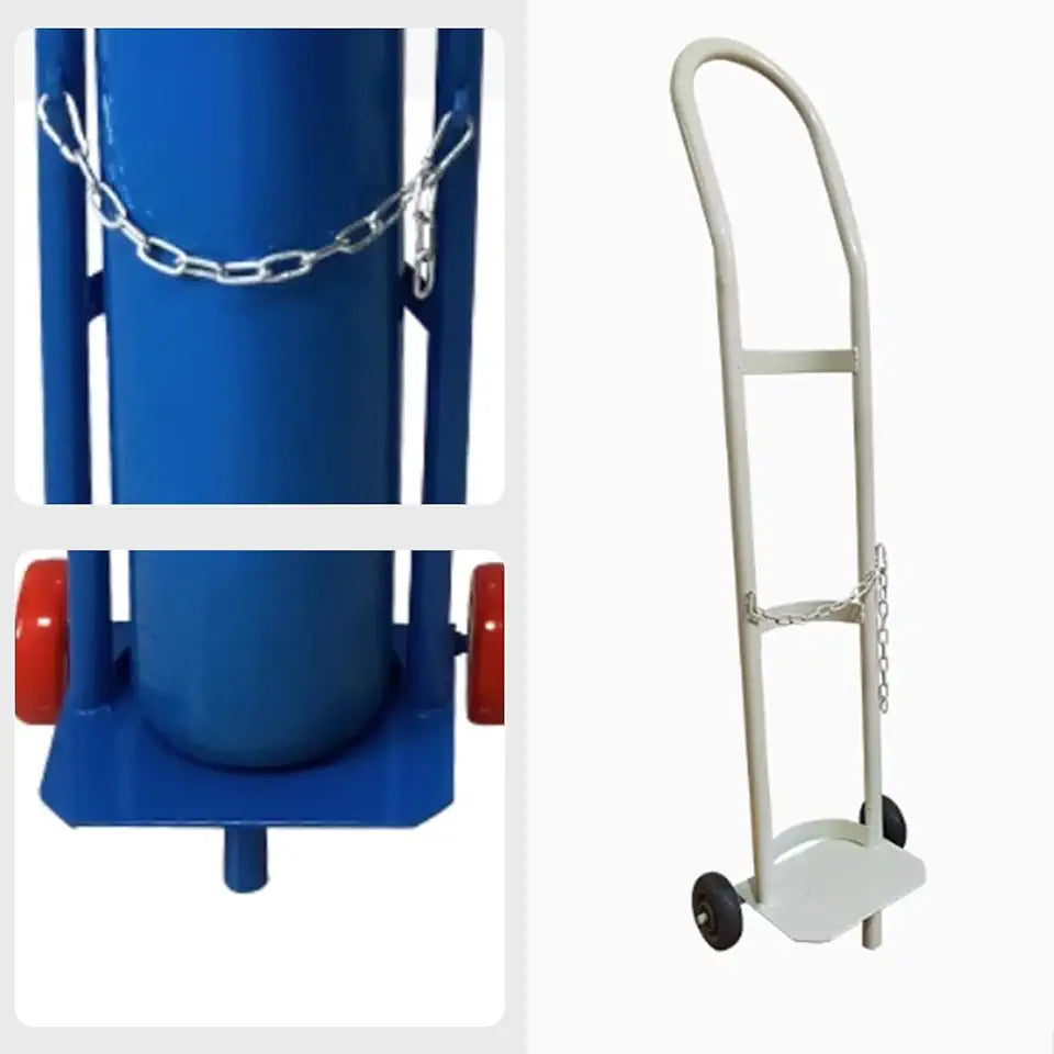Freestanding Medical Oxygen Tank Cart Dolly with Fix Chains Y616779