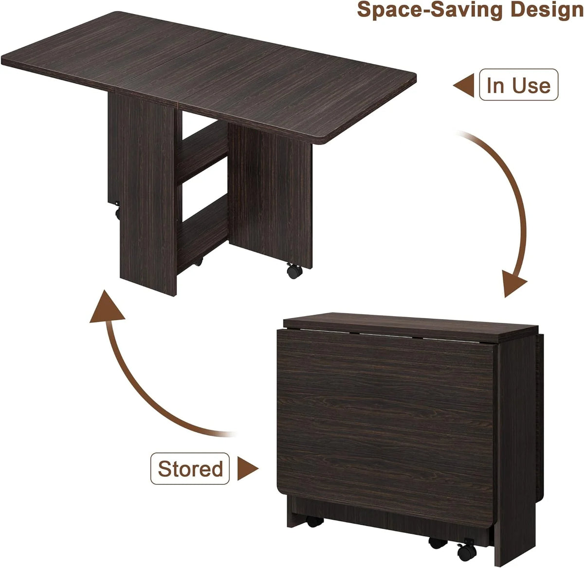 Space Saving Folding Dining Table with 2 Tier X9599