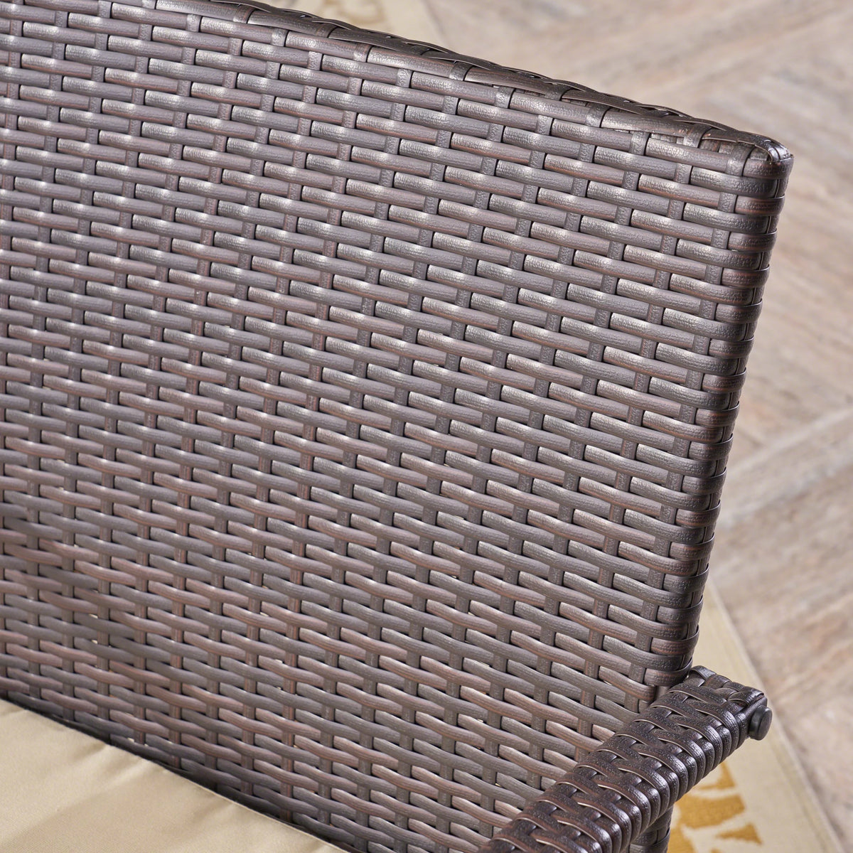 5 Piece Acacia Wood and Wicker Dining Set with Cushions F413