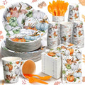 400 Pcs Fall Disposable Dinnerware Set for 50 Guest M93891