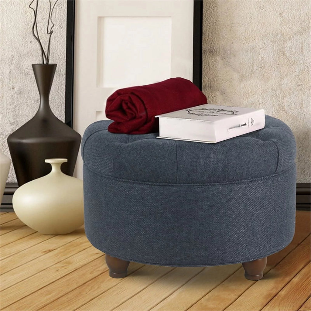 Fabric Upholstered Wooden Storage Ottoman S2428