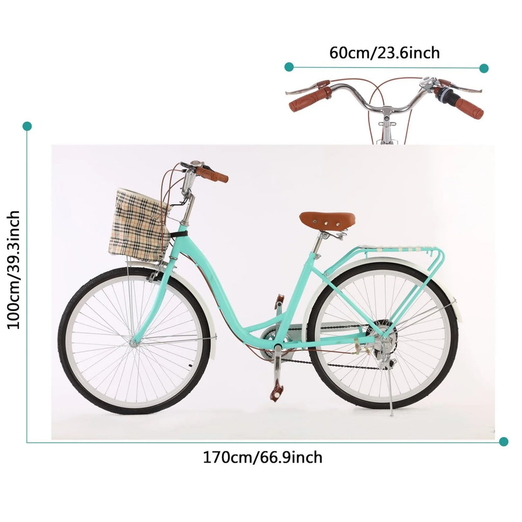 7 Speed 26 Inch Cruiser Bike with Basket X11930