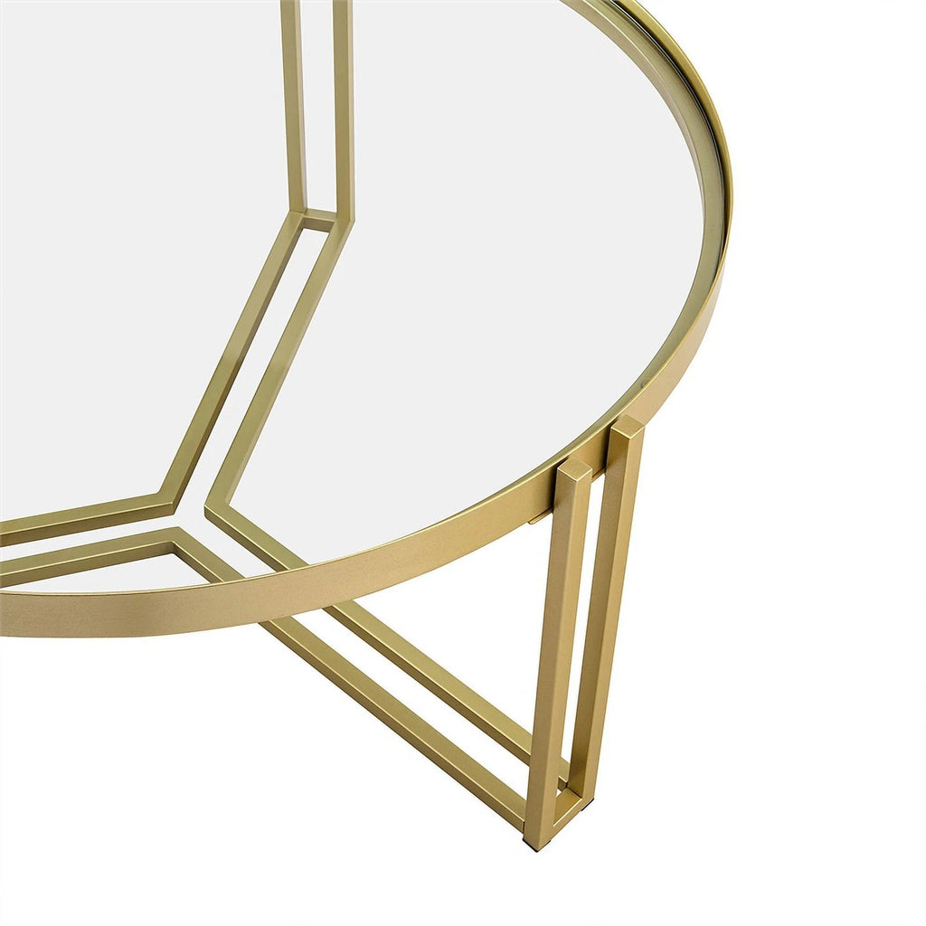 Round Glass and Metal Coffee Table F85894