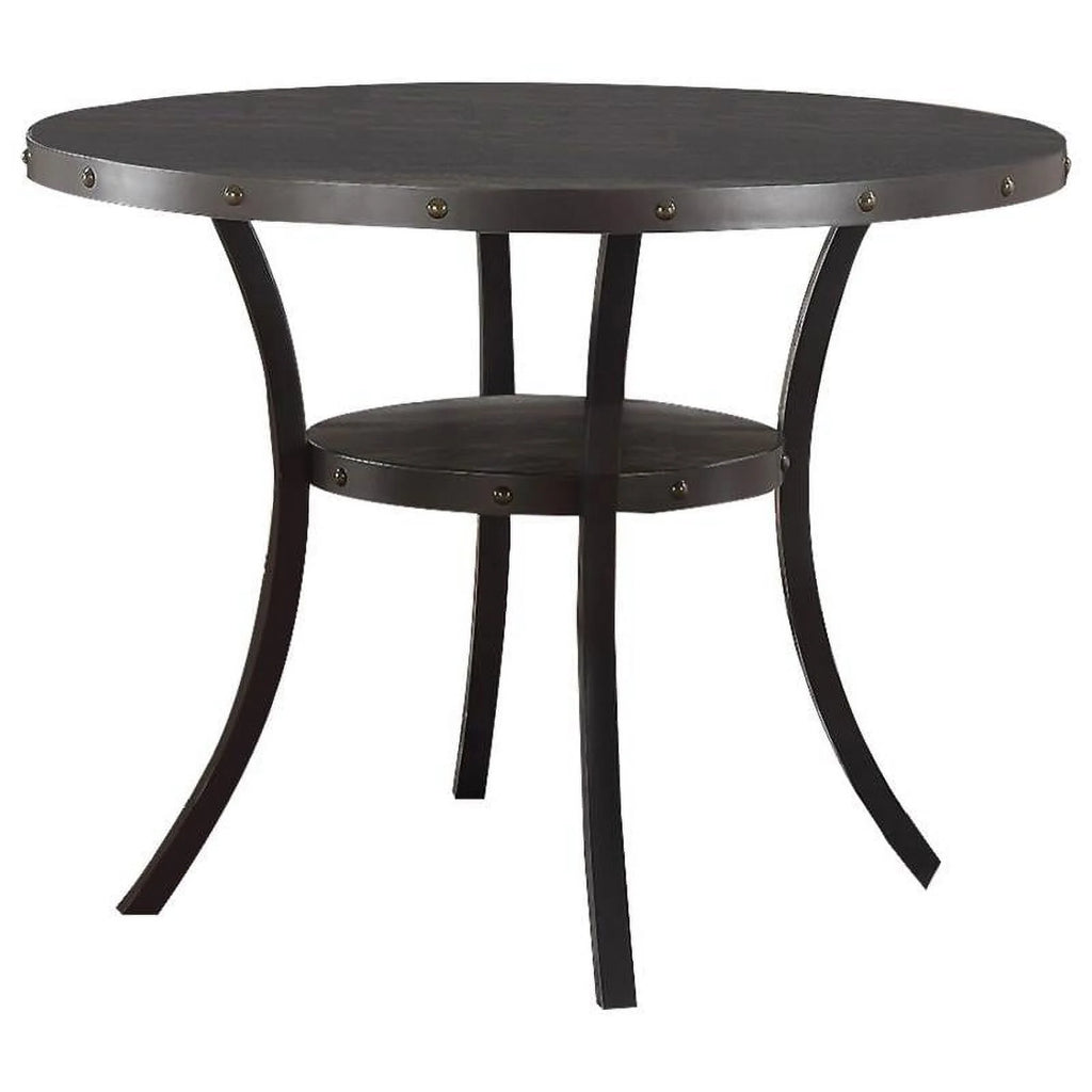 Solid Wood Round Counter Height Table in Antique Black S5084
