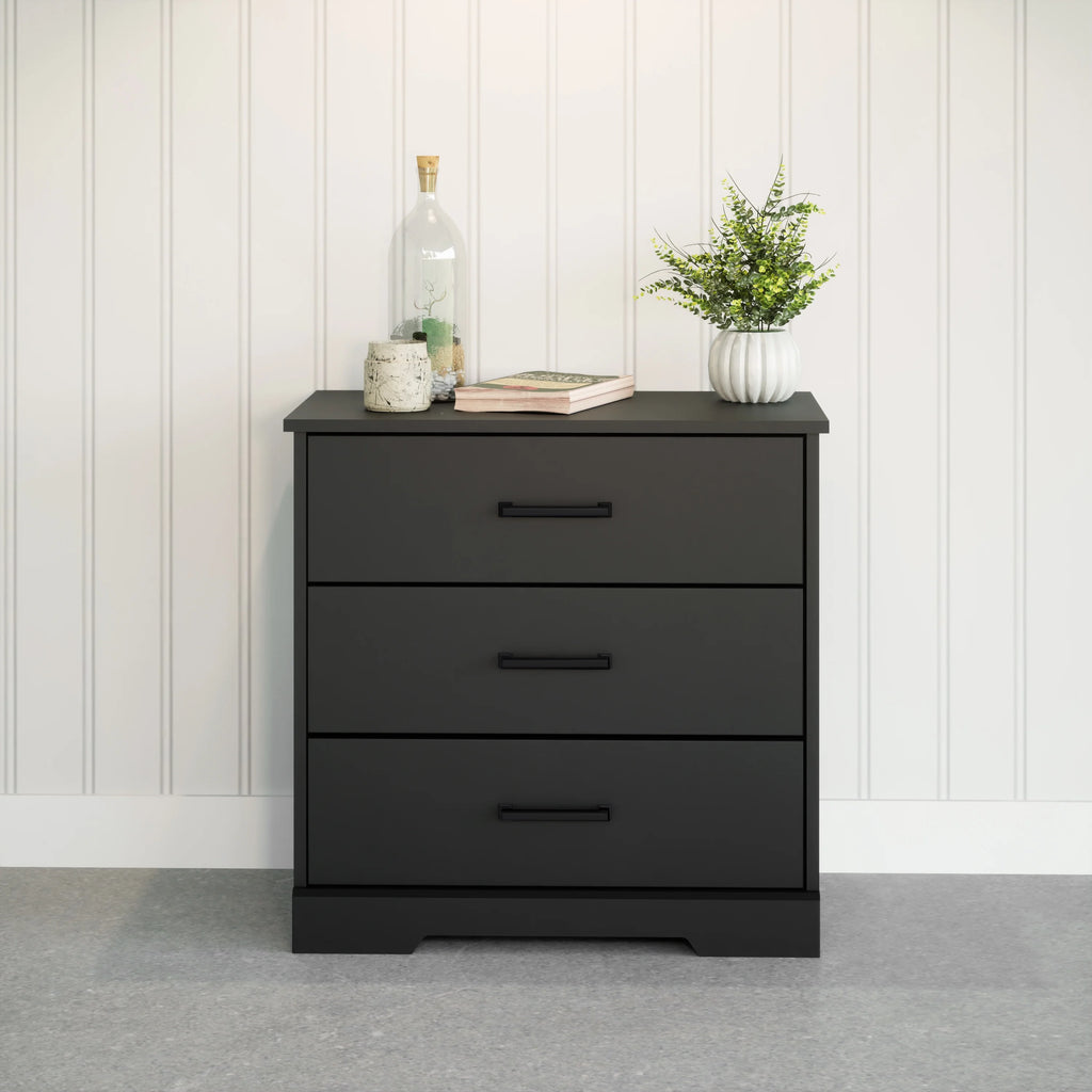 Black 3 Drawer Nightstand Bedside Table I51524