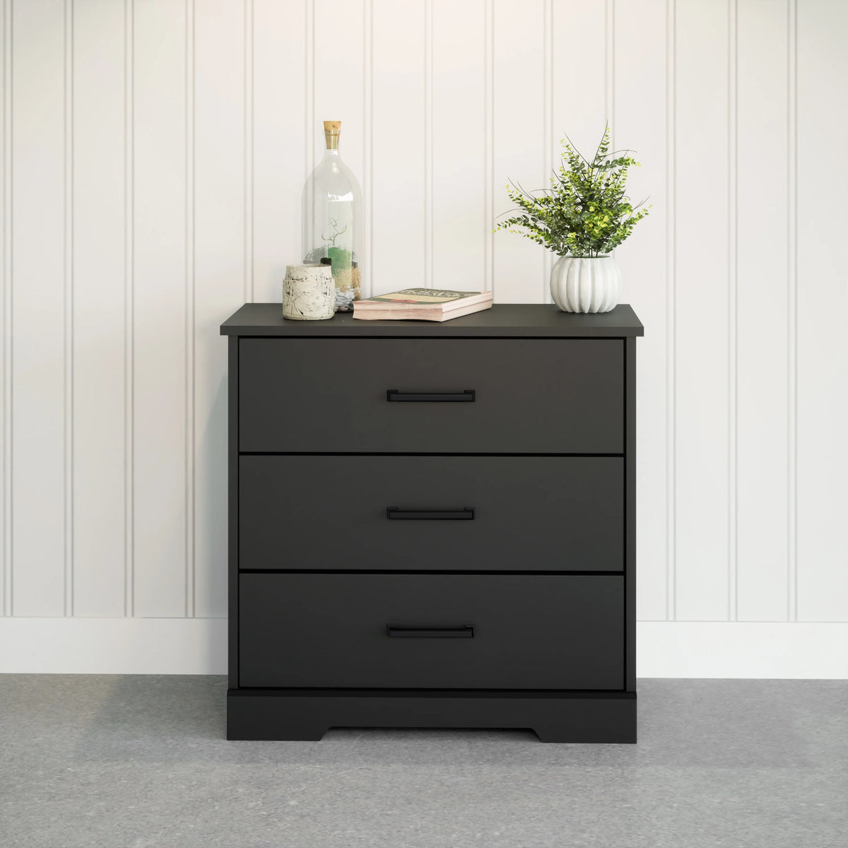 Black 3 Drawer Nightstand Bedside Table I51524