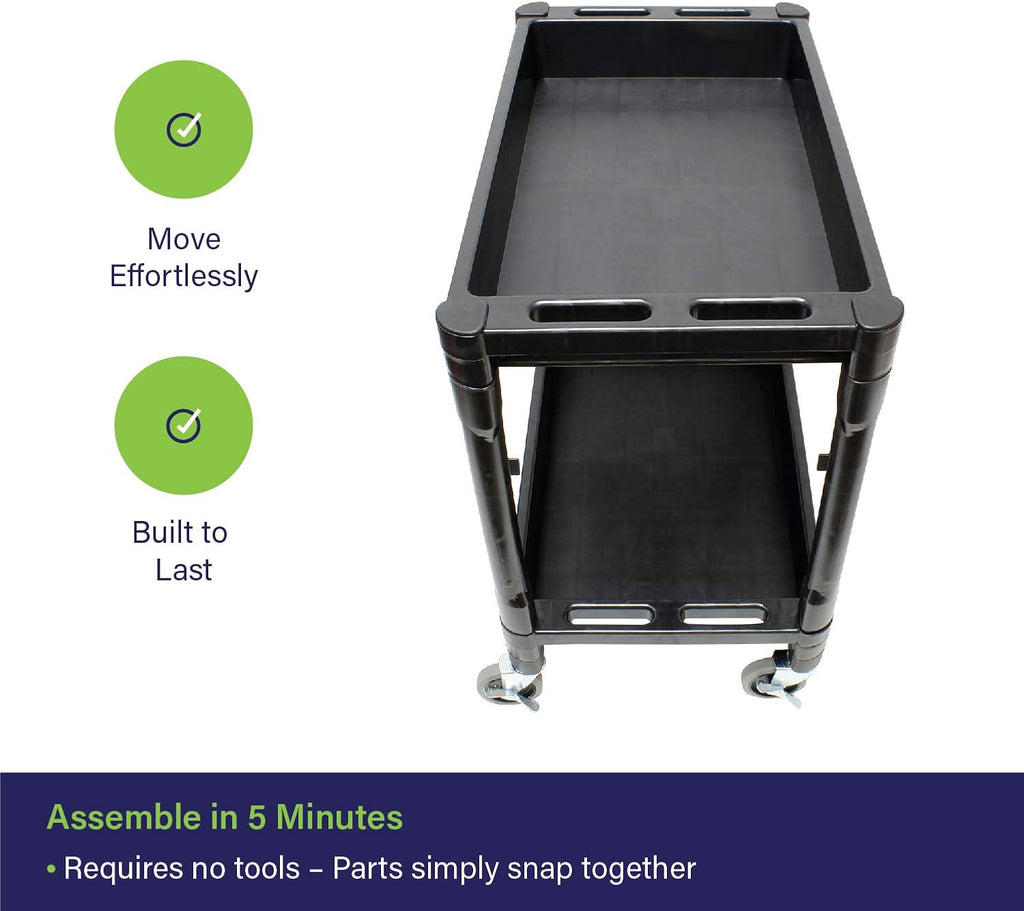 Plastic Utility Rolling Cart with Shelves K680