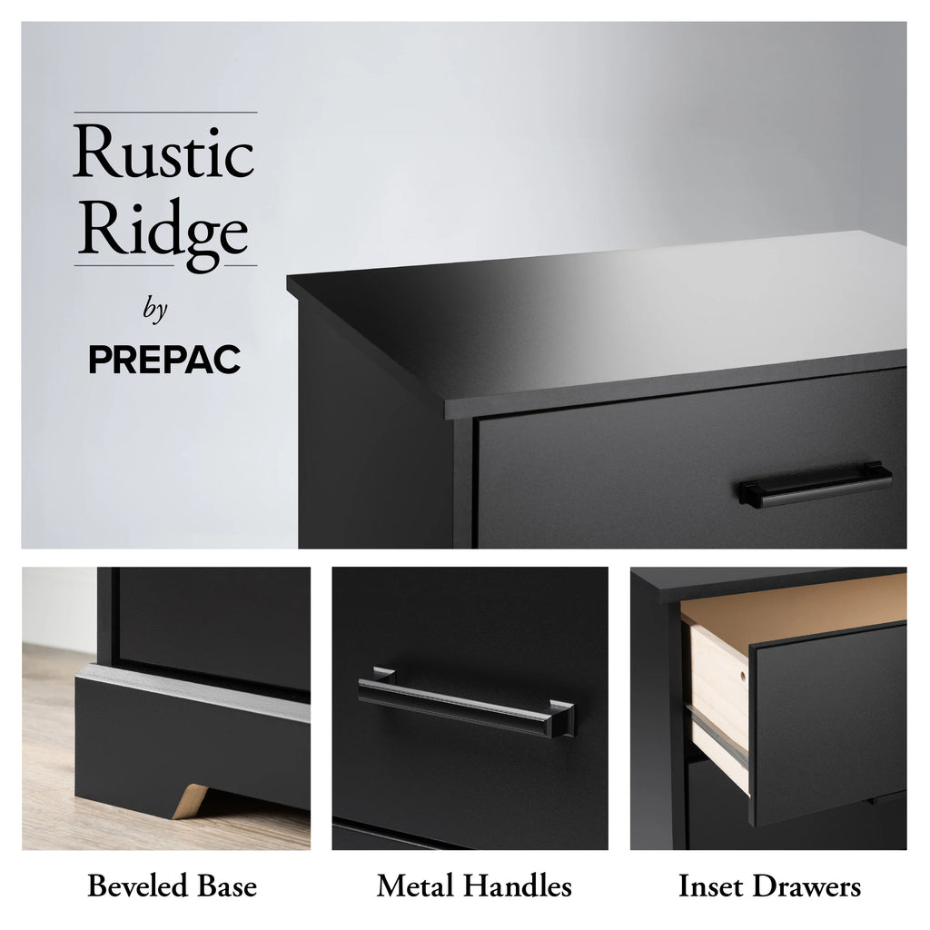 Black 3 Drawer Nightstand Bedside Table I51524