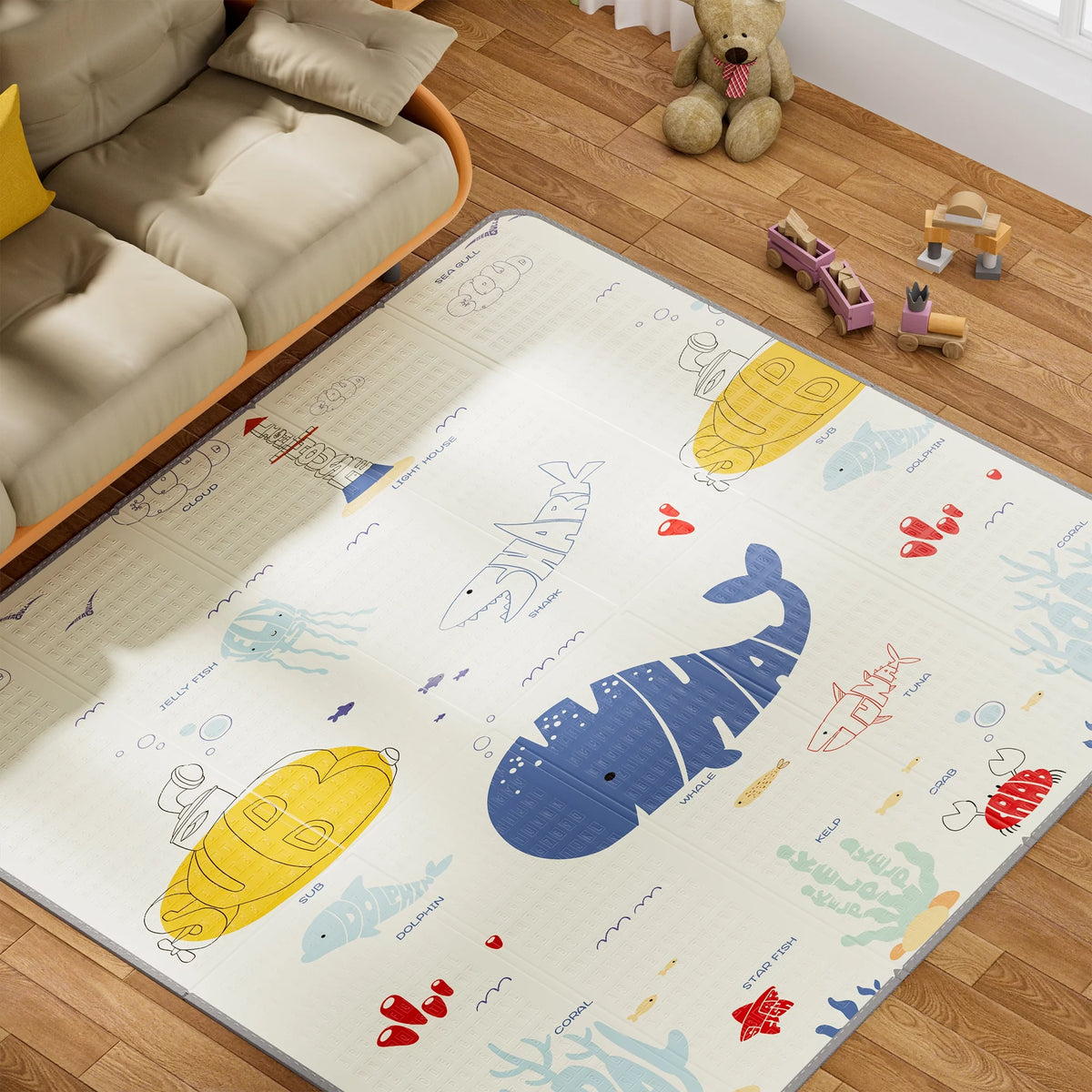 71x79 Inch Non-Toxic Waterproof XPE Foam Play Mat U60380
