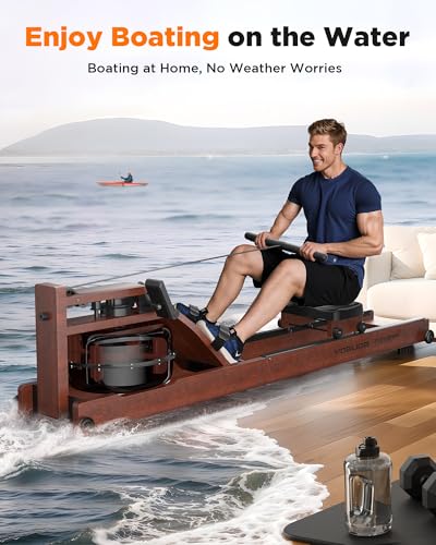 Foldable Water Rowing Machine 400LBS Weight Capacity with Monitor F3911