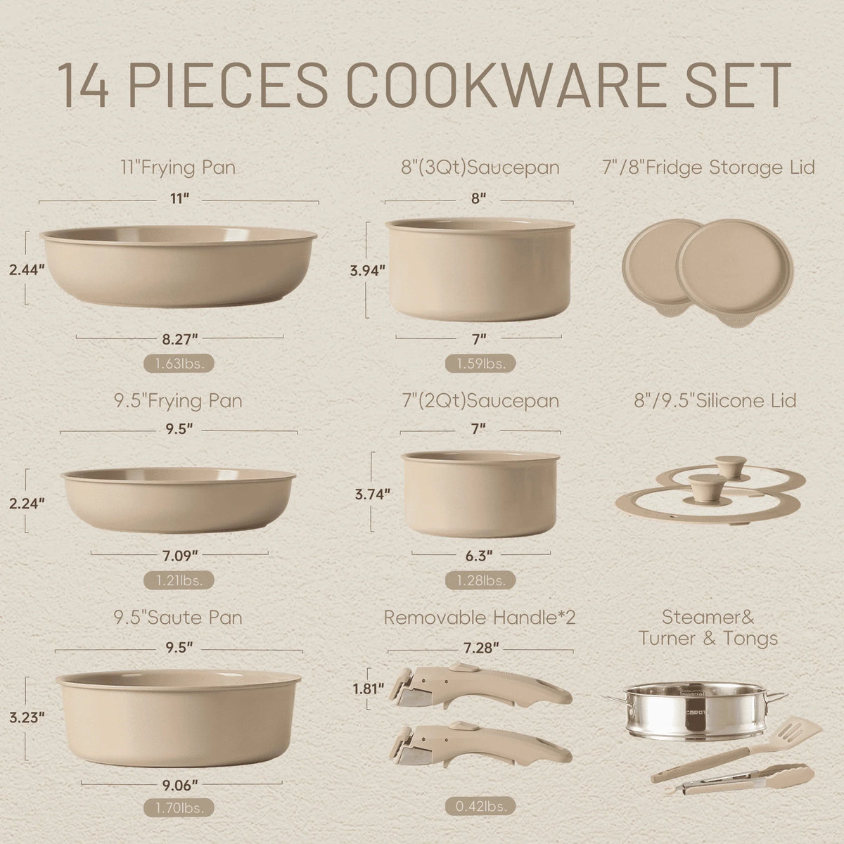 5 Pcs Nonstick Granite Cookware Set D246