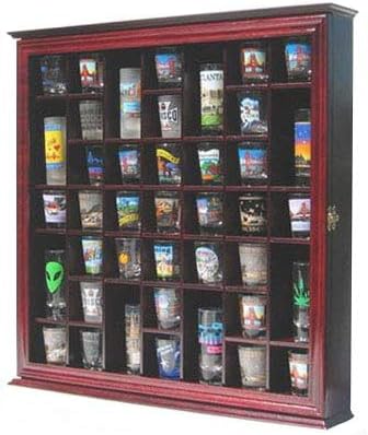 Black Shot Glass Display Case with Glass Door N45608