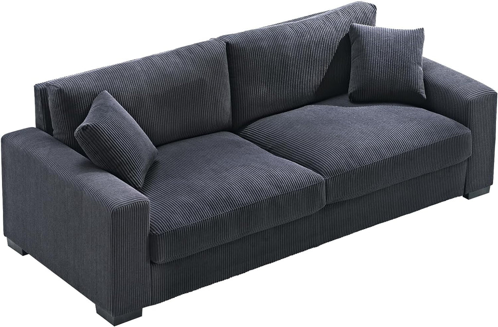 Corduroy Sofa with 2 Toss Pillows X55422