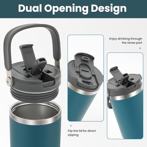 40 oz Stainless Steel Insulated Tumbler with Lid and Straw F15070