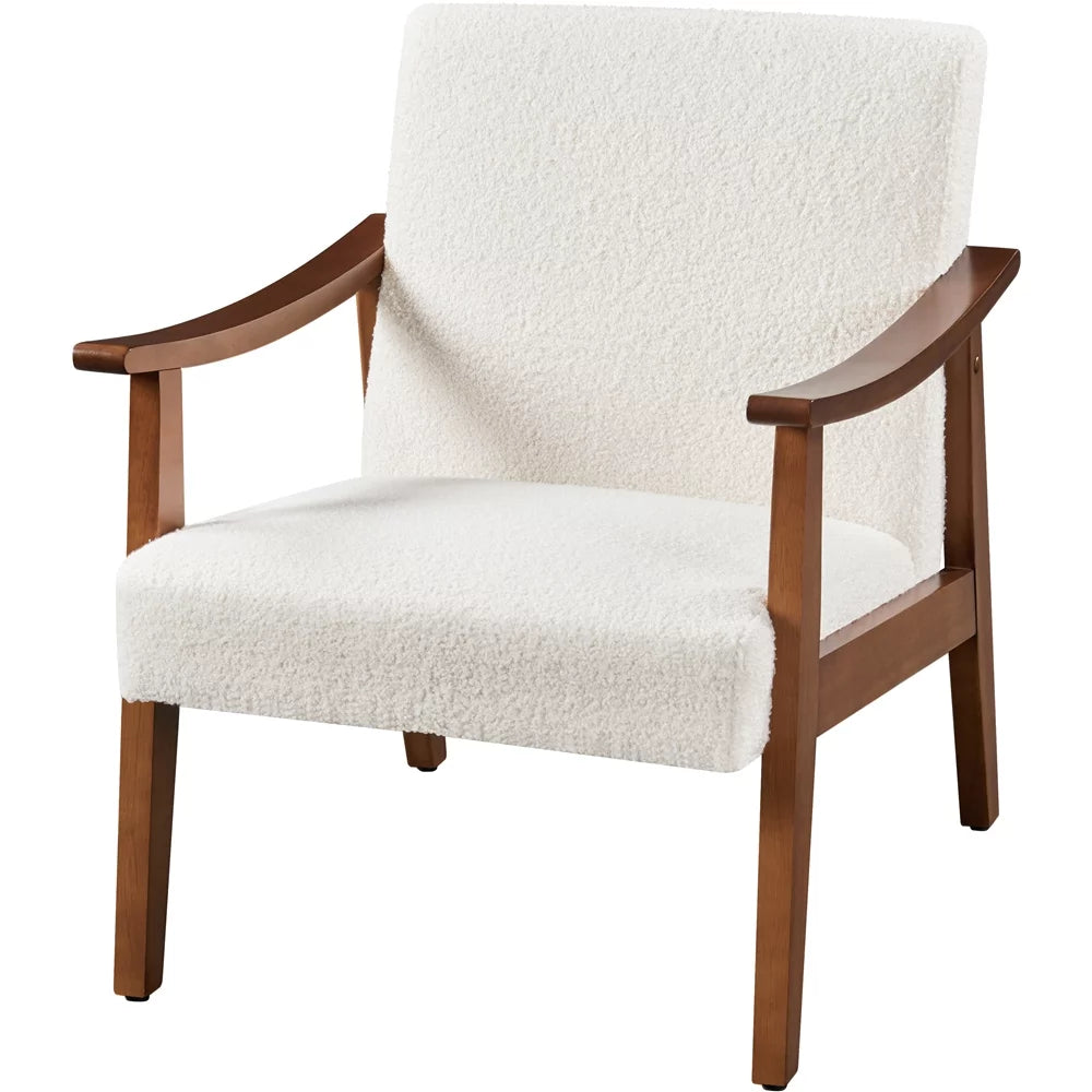 Dark Gray Fabric Accent Chair with Wooden Frame W261