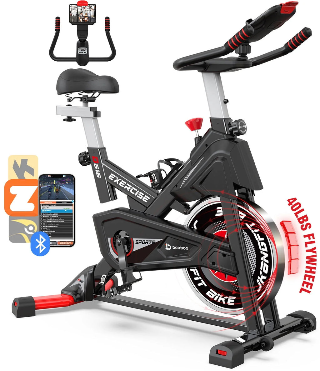 Bluetooth Magnetic Exercise Bike Stationary Bike 40lbs Flywheel Q810576