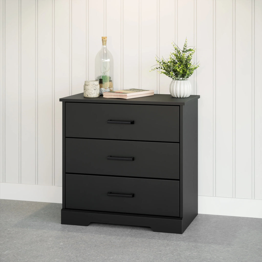 Black 3 Drawer Nightstand Bedside Table I51524
