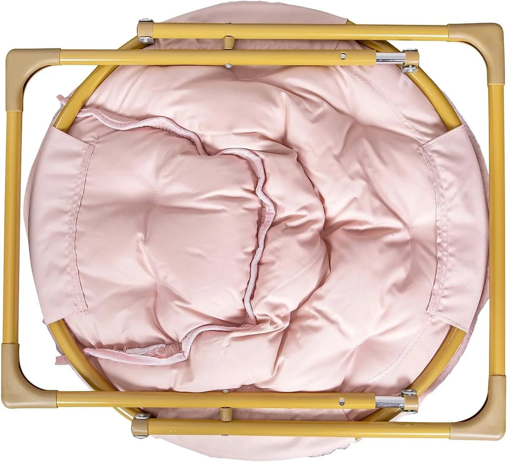 Blush Faux Fur Folding Saucer Chair R693676